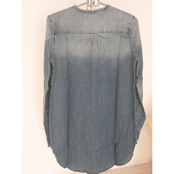 Free People x Sandrine Rose oversized Mandarin Denim Shirt Size S - Picture 3 of 9